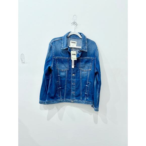 NWT L'Agence Karina Oversized Tucker Jacket Hayward Denim Blue Women's Size XS/S - Picture 2 of 6